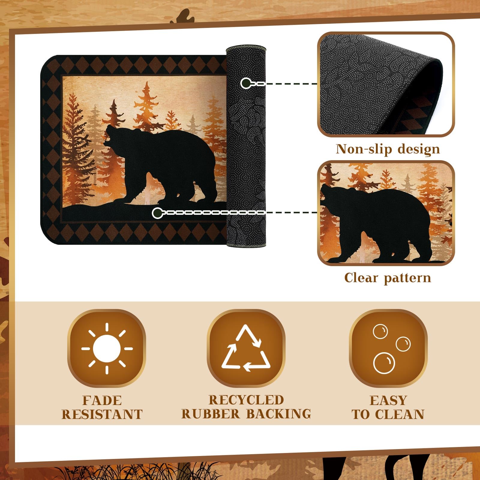 Bencailor Lot de 2 tapis de cuisine et tapis de cuisine, décoration de