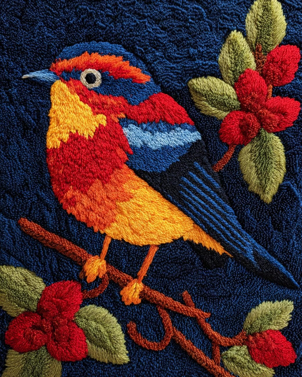 AMBATTERY Latch Hook Tapestry Kit Colorful Bird 55x75cm