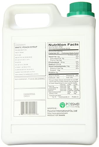 Miniatura 2 de Possmei Jarabe saborizado, melocotón blanco, 5.5 libras