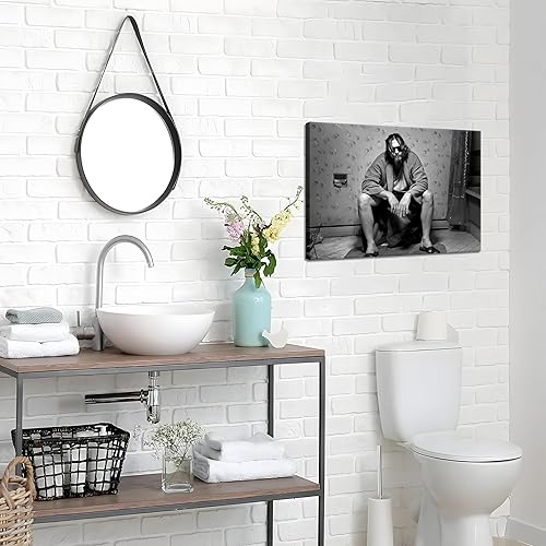 Miniatura 7 de Divertida decoración de pared de baño para estética de habitación, pósteres de película de los años 90, arte de pared en blanco y negro, humor para