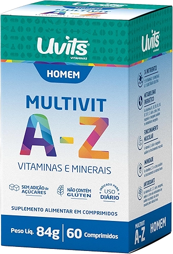 Multivitaminico MultiVit A-Z Homem 60 Comprimidos - Uvits