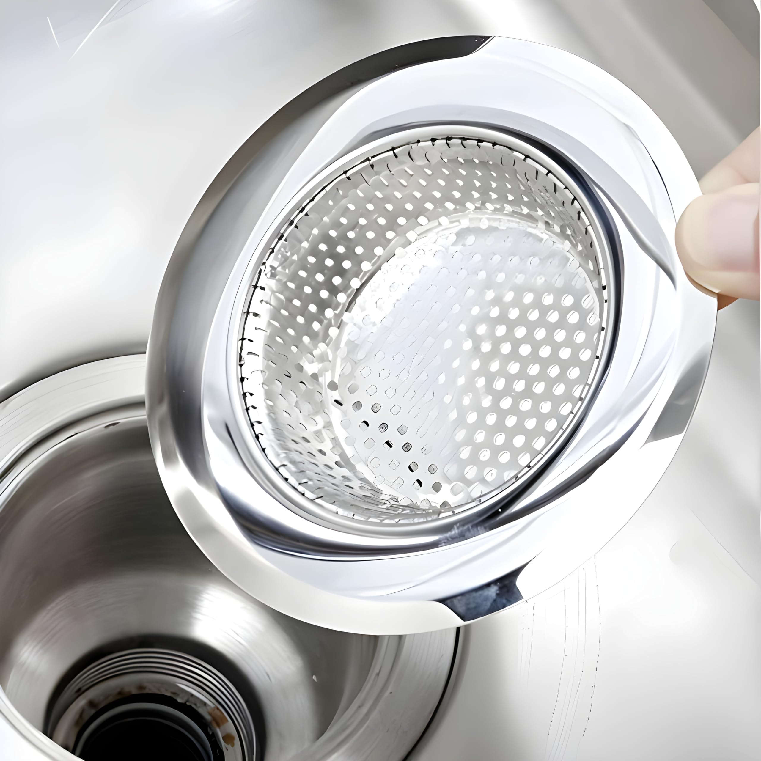 AL-Bi Stainless Steel Kitchen Sink Strainer with Small Holes, Filter Stopper Sink Drainer, Bathroom Kitchen Sink, Basin Basket Filter (9 x 9 x 2 cm, 1) 2 mm Diameter Holes (B0CG1X1CBV) Amazon Price History, Amazon Price Tracker