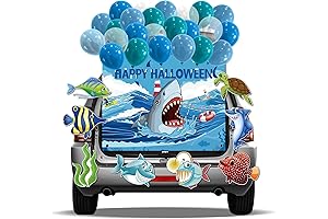 Festive Shark Decorations for a Spooky Trunk or Treat
