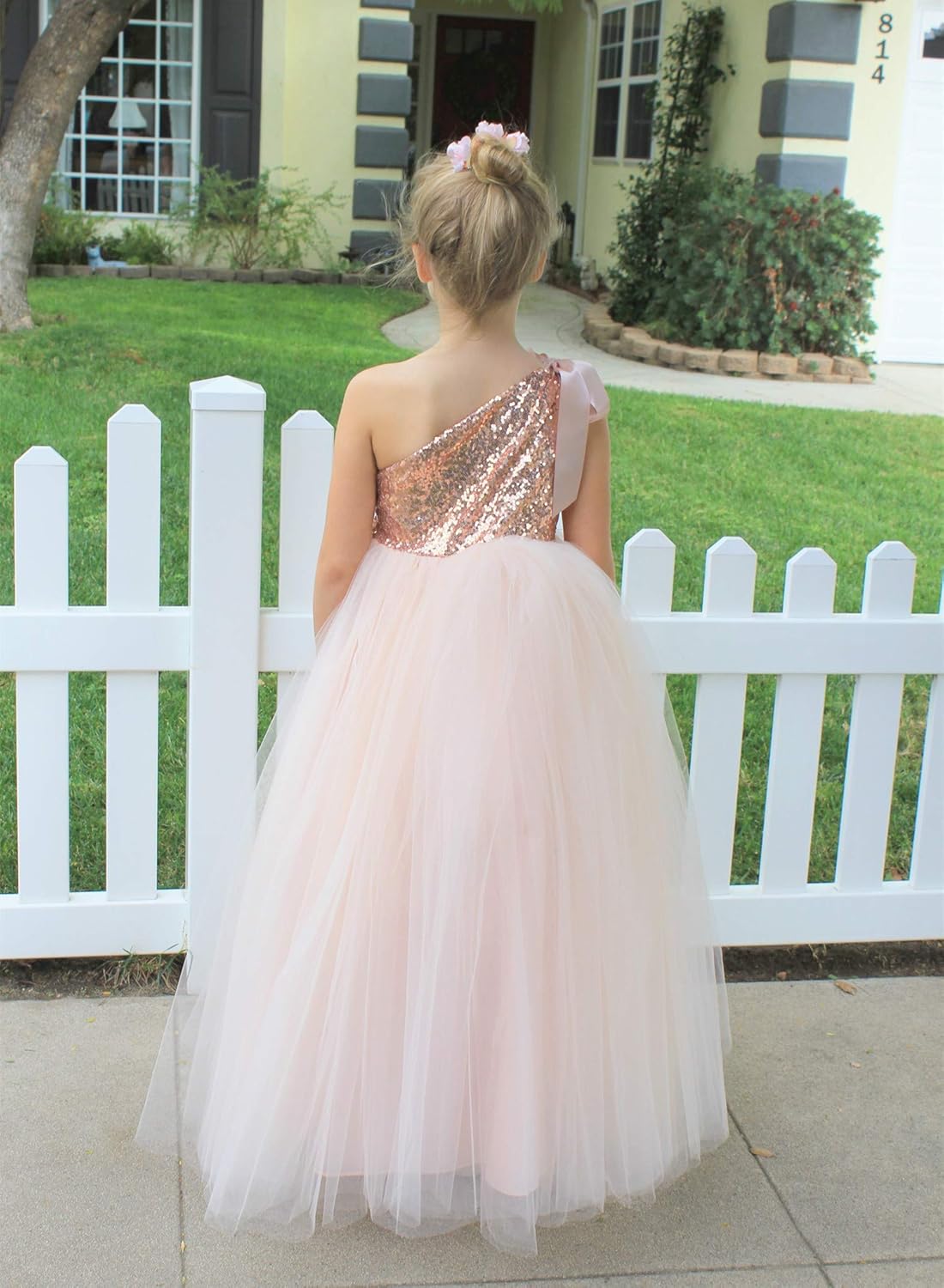ekidsbridal One-Shoulder Sequin Tutu Flower Girl Dress Corset Dress Wedding Pageant Dresses Ball Gown Tutu Dresses - Image 5