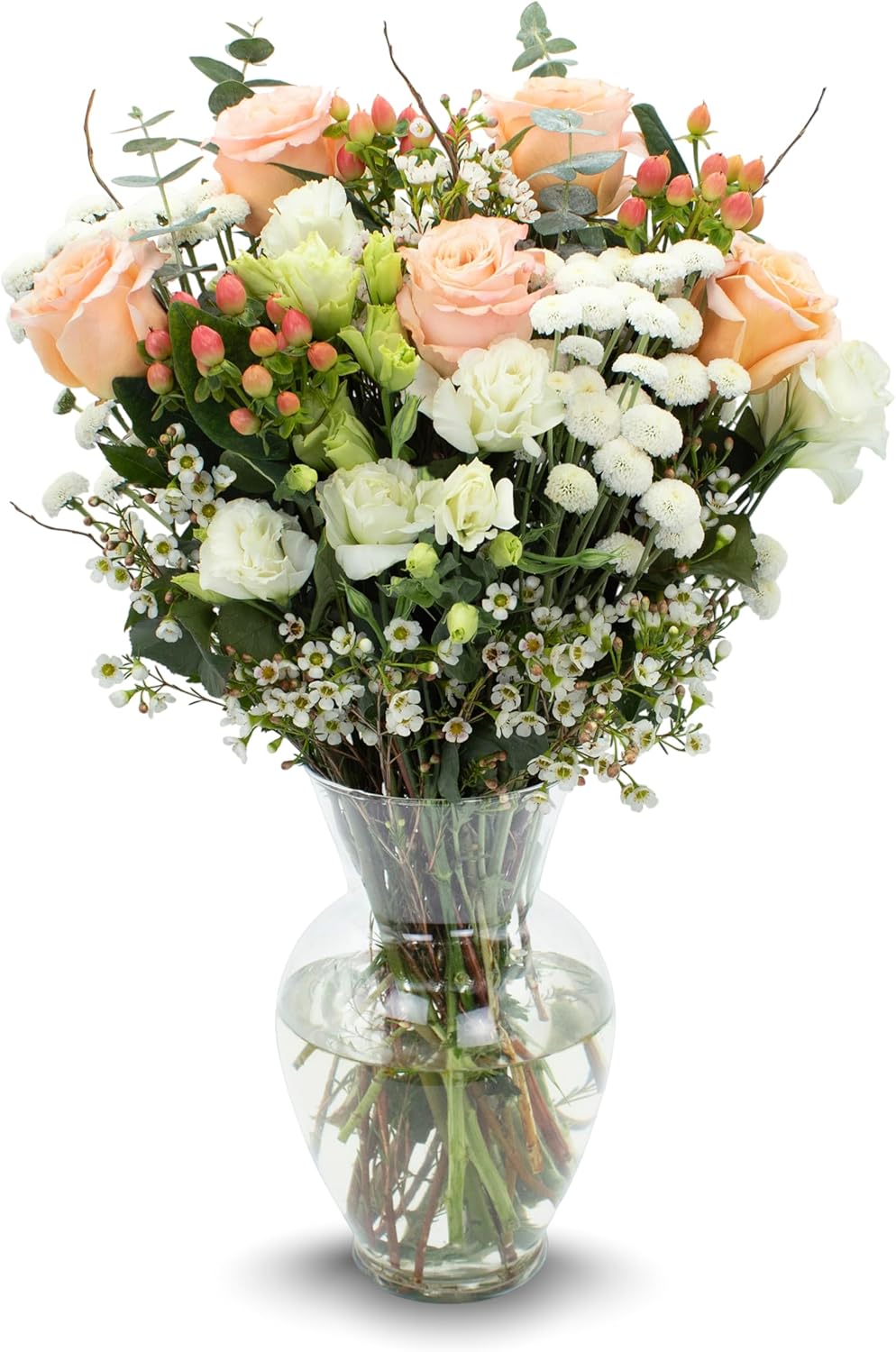Stargazer Barn – Just Peachy Bouquet (Vase Included) - Hand-Tied in the USA - Fresh Flower Delivery for Birthday, Anniversary, Sympathy, Home Decor, Wedding, Mother's Day