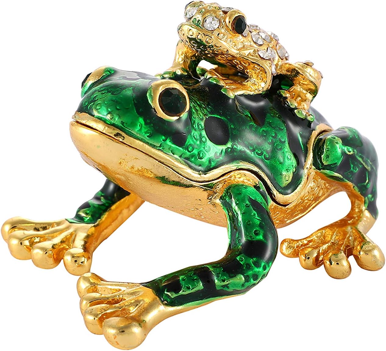 QIFU Hand Painted Cute Frog Jeweled Trinket Box with Hinged Unique Gift for Home Decor - Image 2