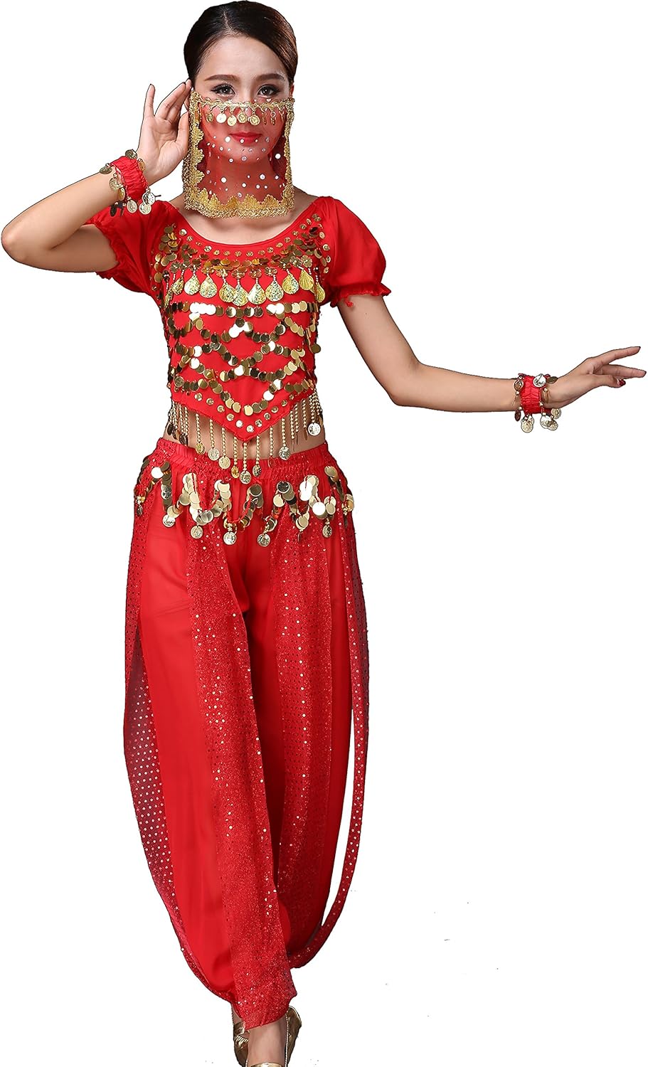 Astage Lady Belly Dancer Costume Halloweem Performance Wear All Sets - Image 4