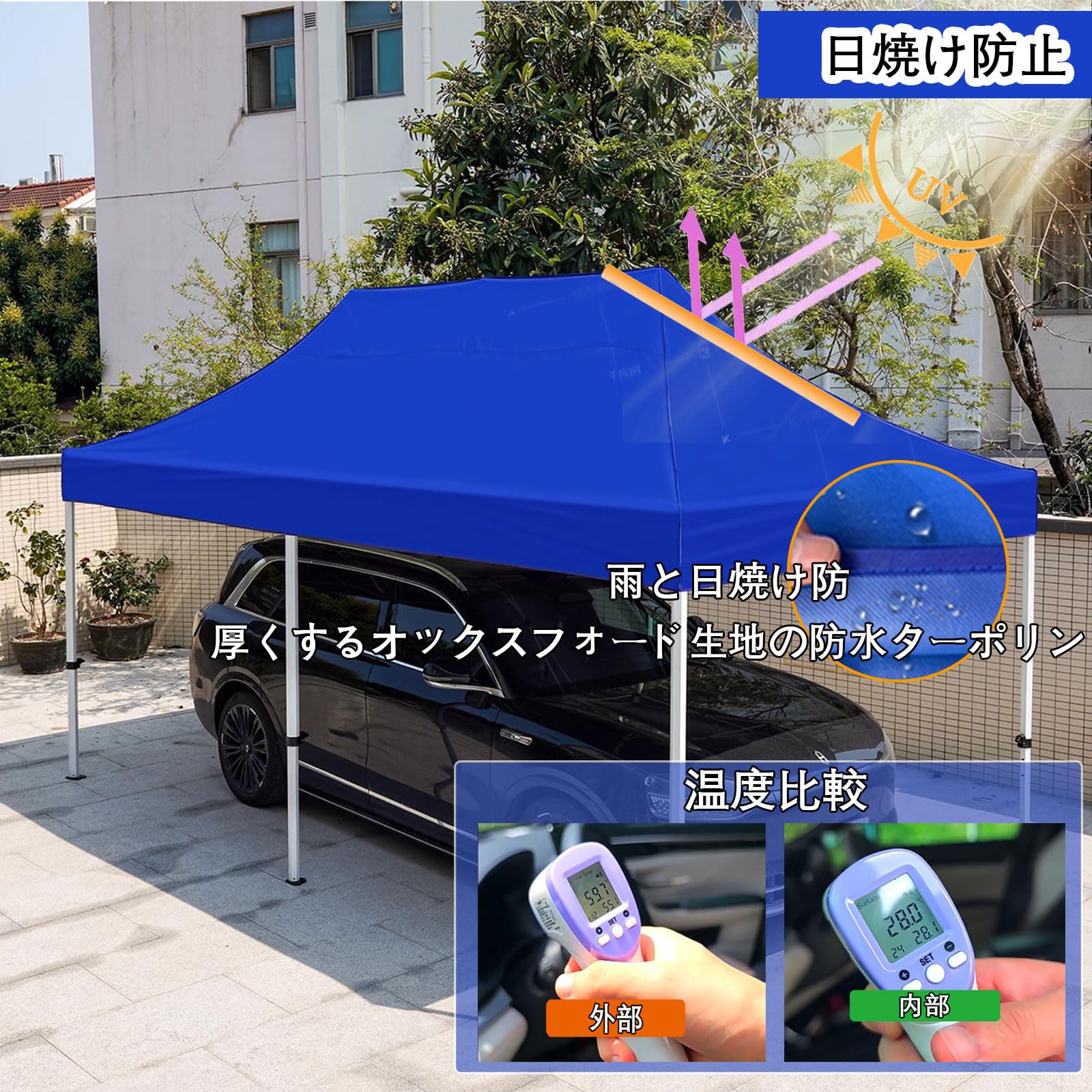 Amazon | Yurstcggh ワンタッチテント タープテント 日除け テント
