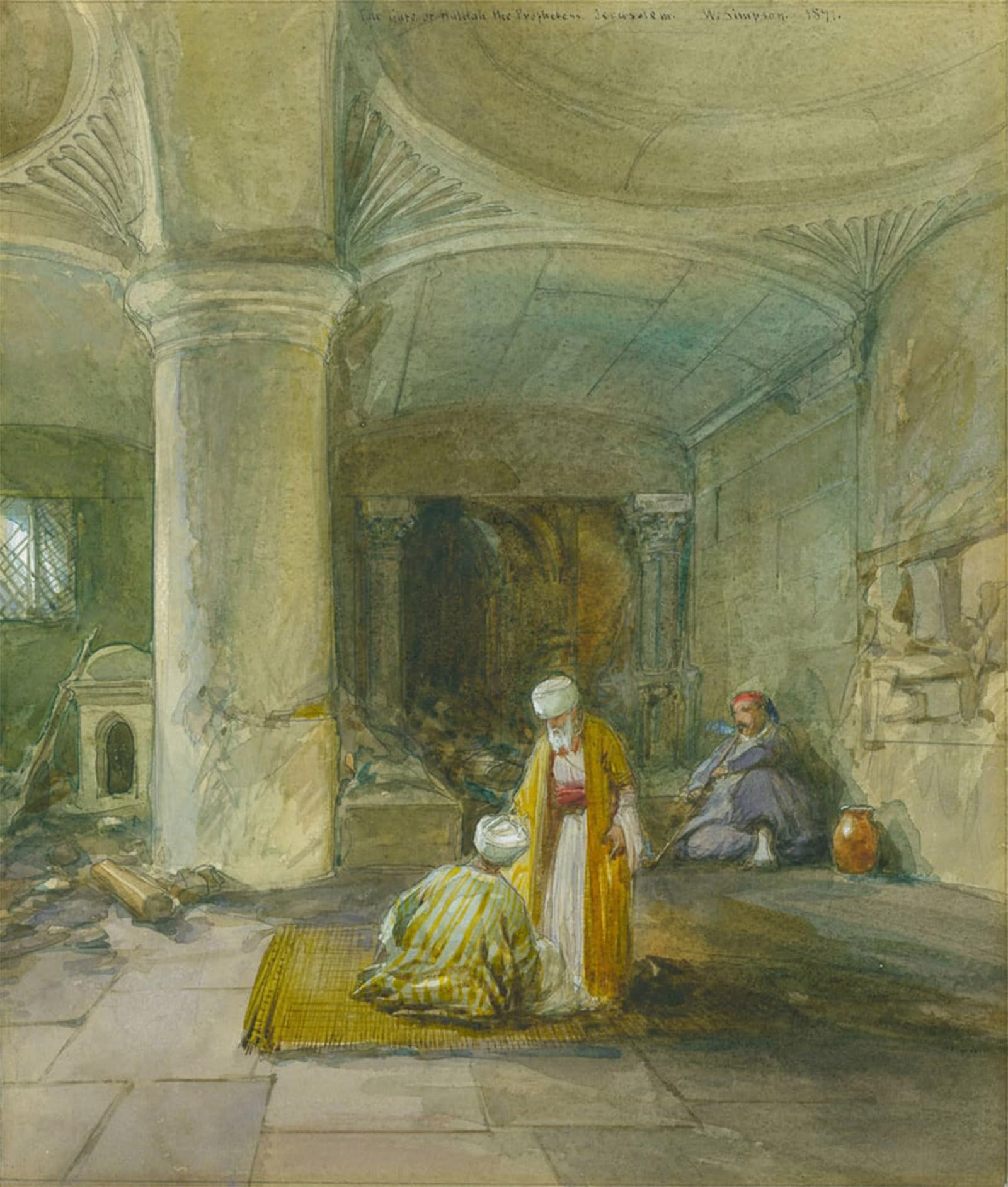 Serendipitp No Frame Abstract Painting Mural Print Picture Wall Decor Painting The Gate Of Huldah The Prophetess Jerusalem By William Crimea Simpson Vintage Wall Artwork For Home Decor 60X90cm