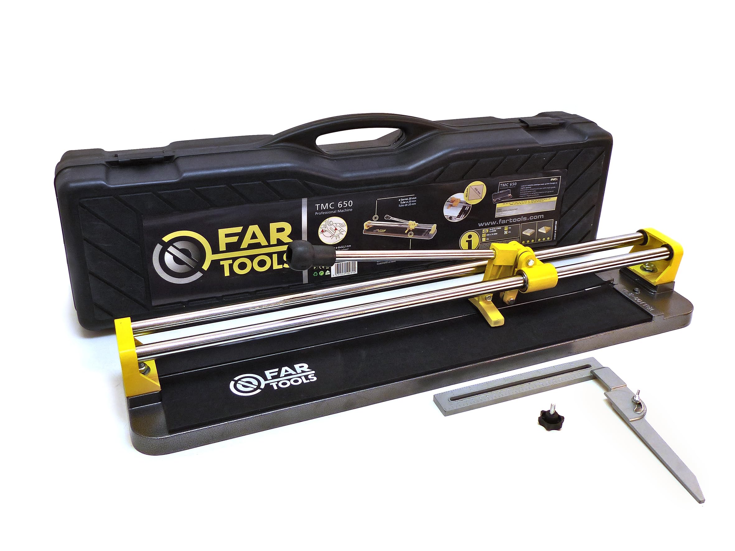 Fartools Coupe carrelage manuel, longueur de coupe maxi 650mm, capacité de coupe maxi 16mm, molette carbure 22x6x2mm, livré en mallette