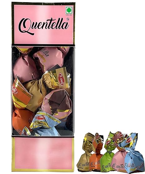 Godka Quentella Mix Flavour Chocolate Box (Oreange, Hazelnut, Coconut, Caremal,Strawberry,Milk Flavour) / 20 Pcs in Box,270 Gram