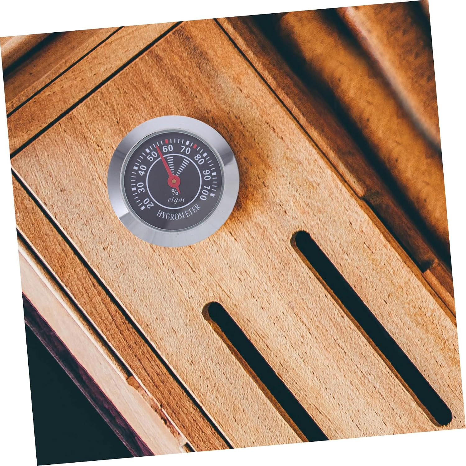 FRCOLOR Small Analog Mechanical Hygrometer for Cigar Humidor and Musical Instrument Cases Accurate Round Humidity Gauge Portable Cigar Accessory for Reliable Humidity Measurement
