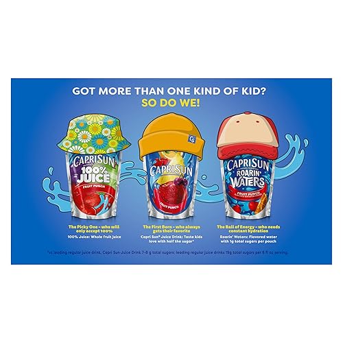 Miniatura 8 de Capri Sun Wild Cherry - Mezcla de bebida de jugo para niños con sabor natural (caja de 10 unidades, bolsas de 6 onzas líquidas)