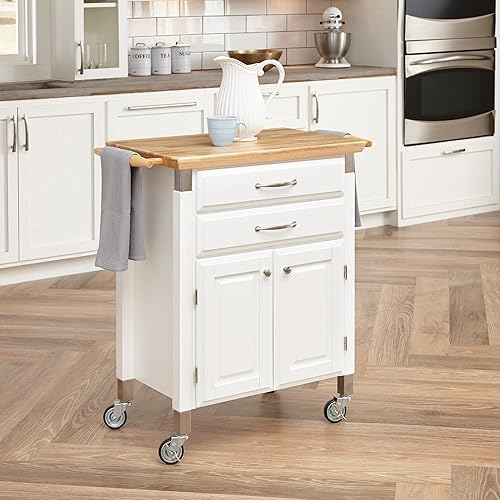 Miniatura 6 de homestyles Dolly Madison Off-White Kitchen Cart Blanco hueso,Negro,https://www.amazon.com/dp/undefined