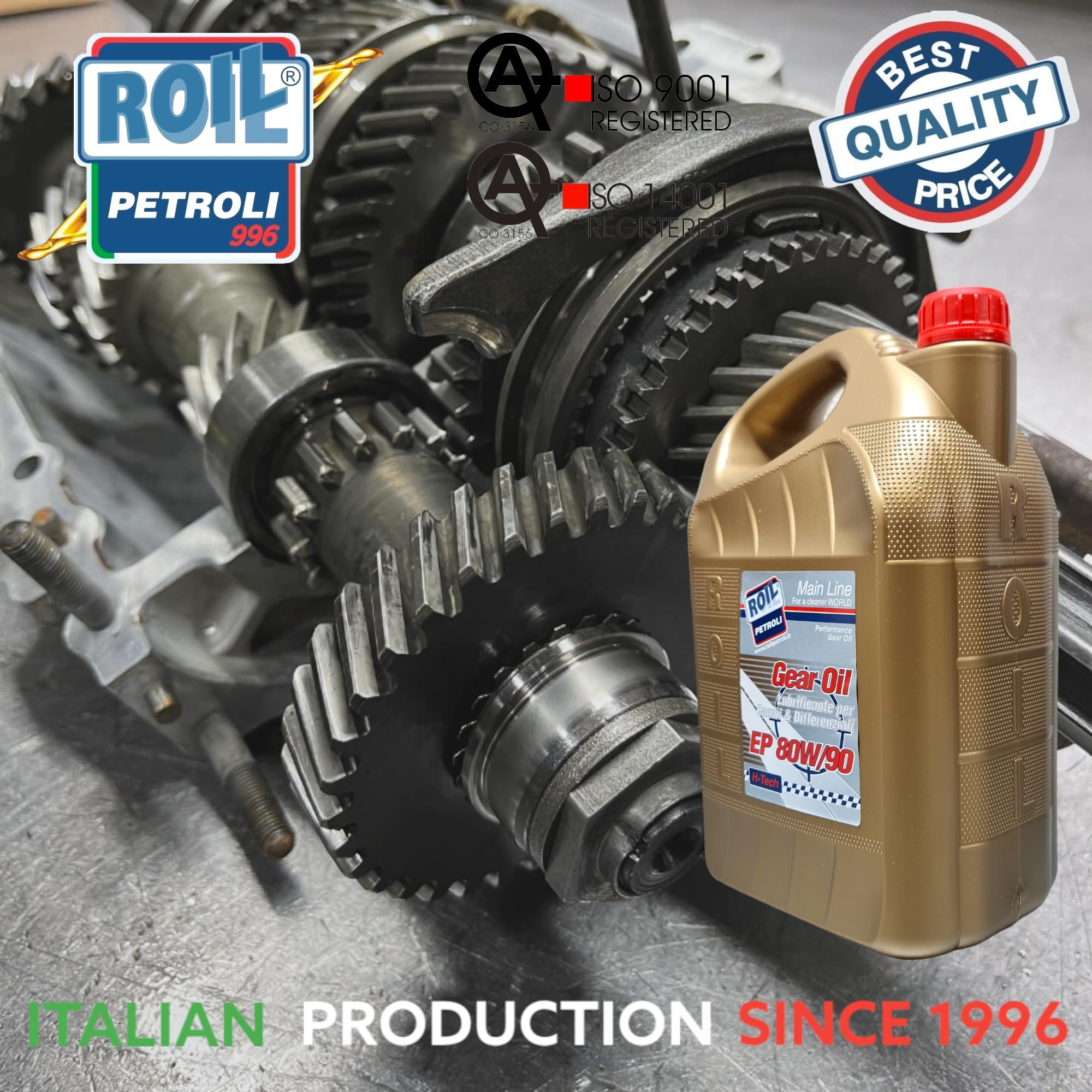 5 Litri di Roil GEAR HD 80W90 EP GL-5 - Olio CAMBIO per AUTO, MOTO, FURGONI, CAMION ►NUOVA FORMULA◄ che MIGLIORA la Lubrificazione e Protezione degli Ingranaggi
