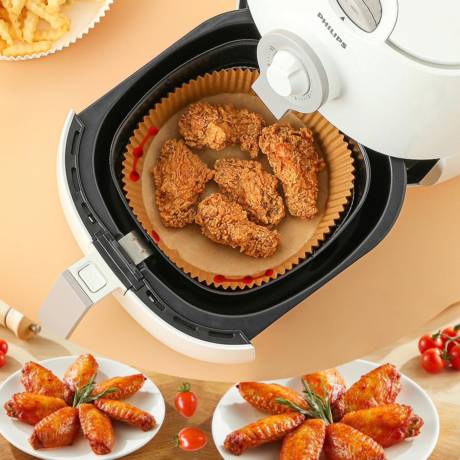 4x Airfryer Magnete Für Backpapier - Hitzebeständige Silikon Halterungen