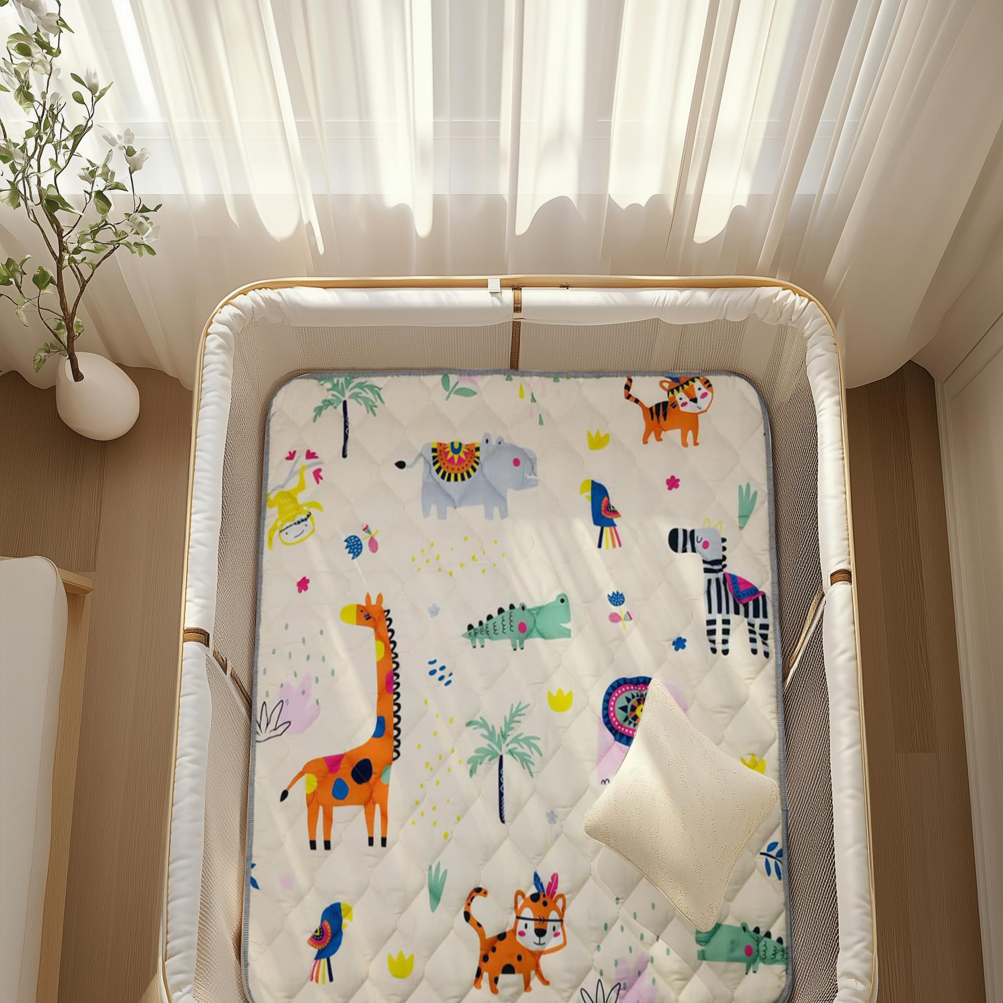 Sinhaklóho Tappeto Gioco Bambini Extra Spesso e Pieghevole, Antiscivolo, Lavabile in Lavatrice, 180×150 cm, Senza Odore, Ideale per Pavimenti e Box Neonato, Safari Selvaggio