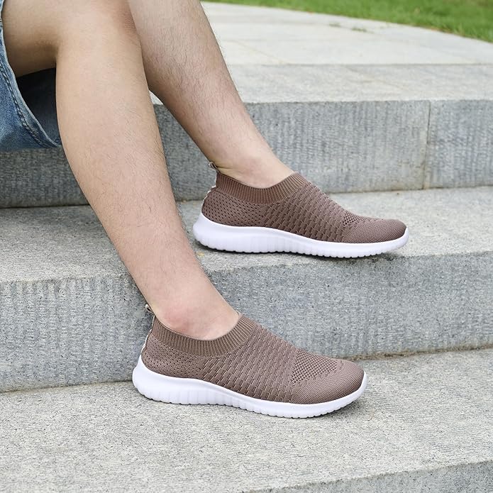 TIOSEBON Men's Slip On Walking Shoes Knit Mesh Tennis Sneaker