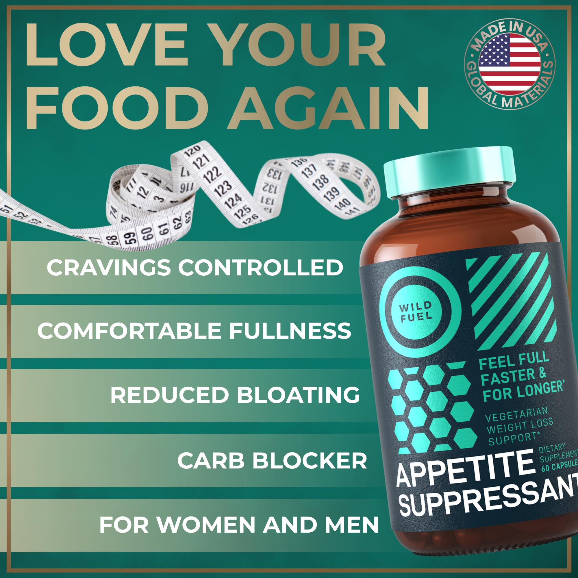 Appetite Suppressant for Weight Loss, Hunger Suppressant - Diet Pills That Work Fast for Women and Men - Garcinia Cambogia, Glucomannan, White Kidney Bean Carb Blocker and Fat Burner - 60 Veggie Caps — Amazon image 2