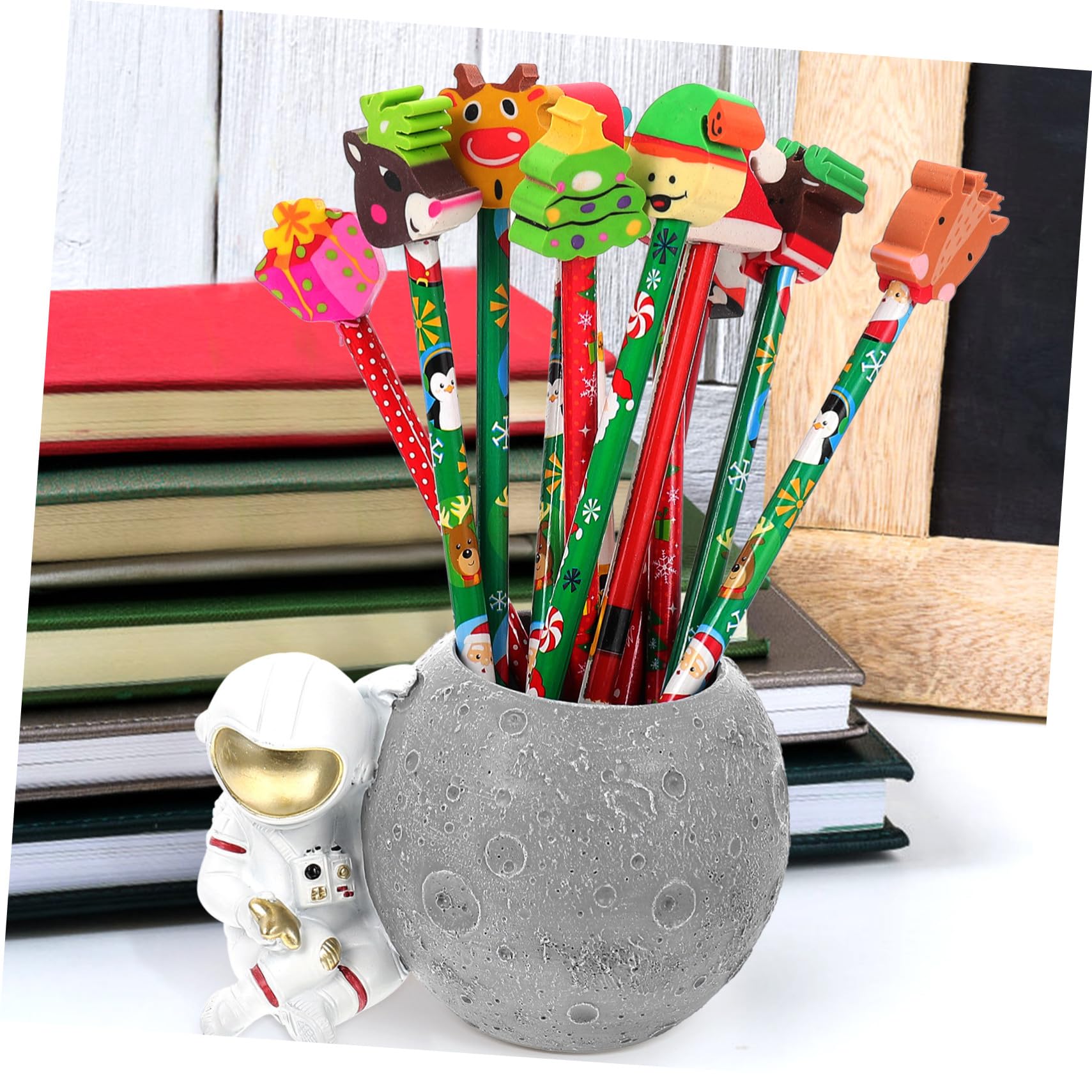 Homoyoyo Portapenne Astronauta in Resina Contenitore per Penne e Cancelleria Organizzatore per Scrivania Decorazione Forma di Cartone Animato