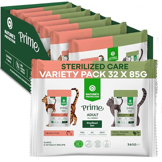 Nature's Protection Prime Húmedo Gato Surtido, 2 Recetas 32 x 85 g