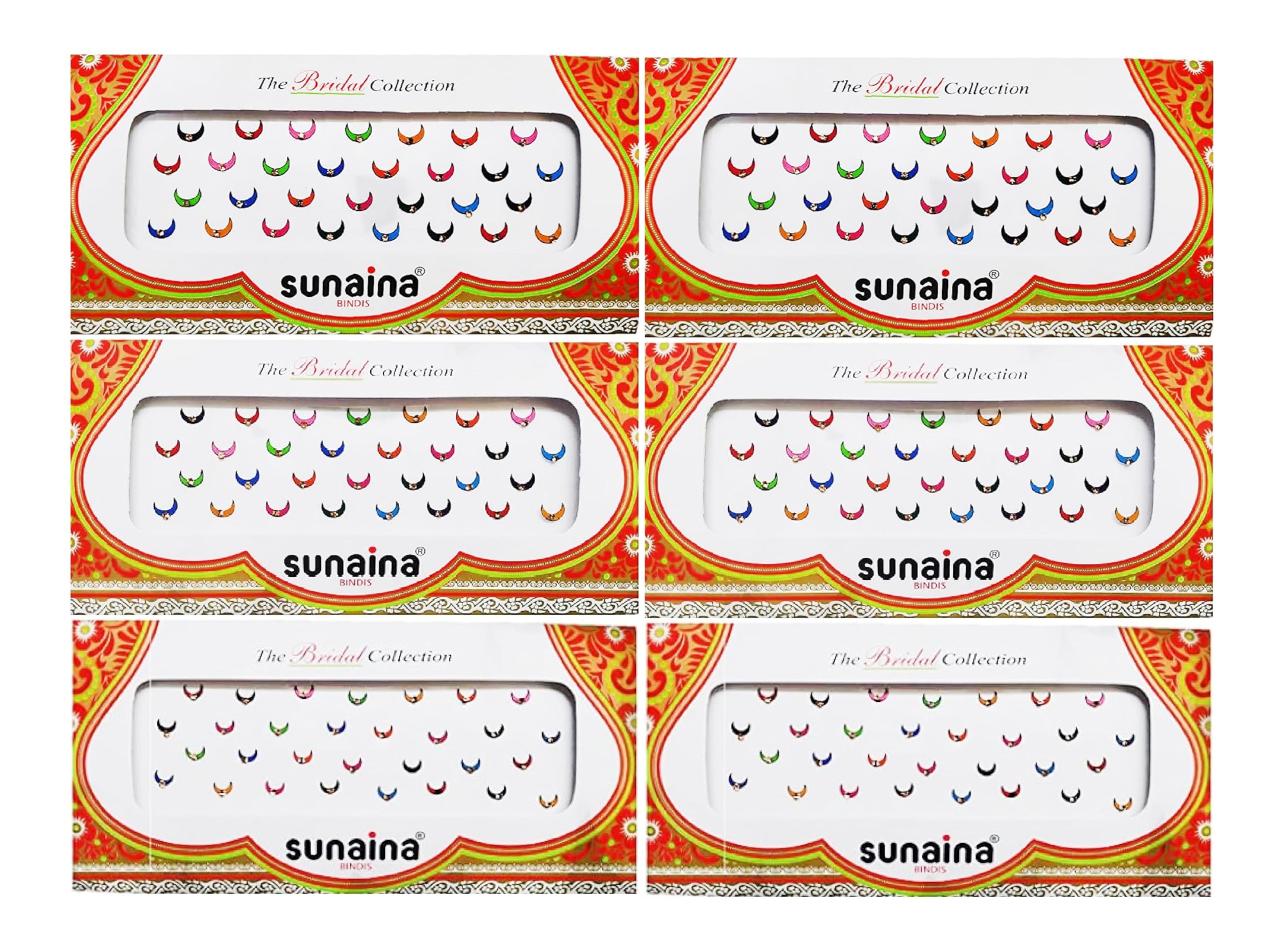 Sunaina Bridal Collection Designer Multi Shape Pottu Bindis For Women & Girl (Half Moon-3)-image-23