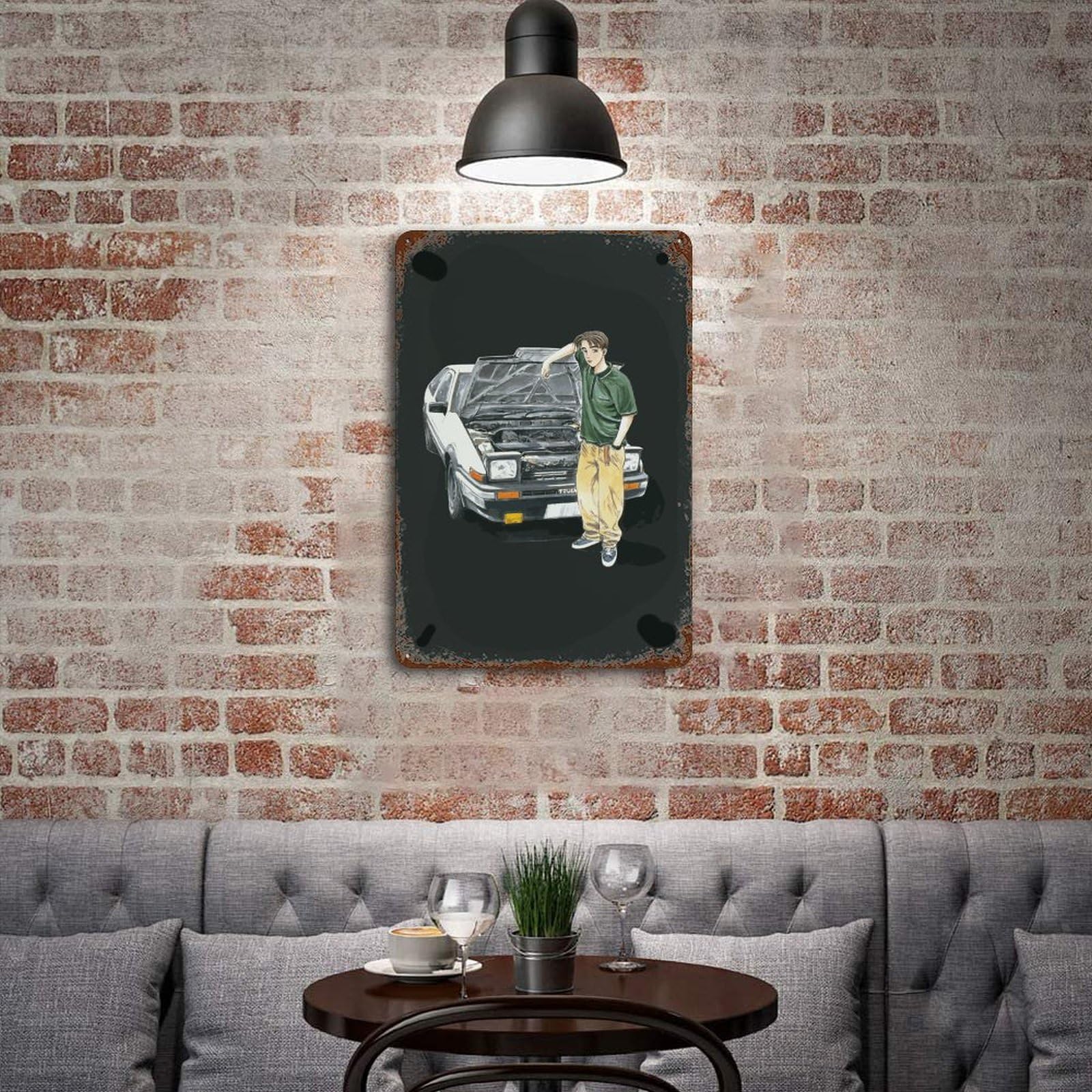 Amazon.co.jp: ブリキ看板 頭文字d イニシャル D 藤原拓海 鉄絵画 装飾