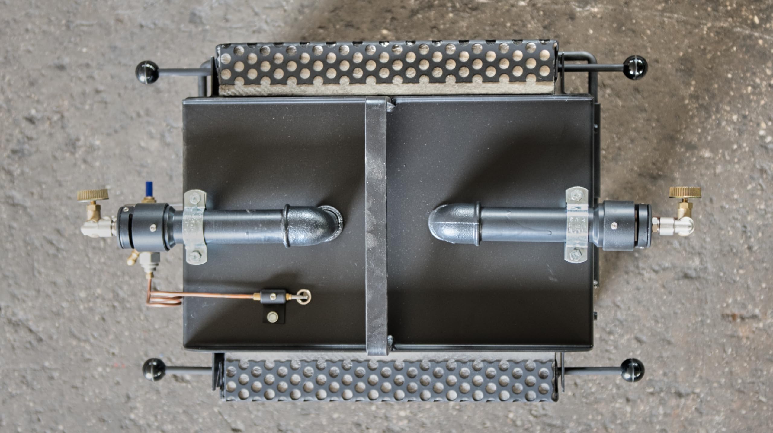 Forge à Gaz Propane Professionnelle avec 2 Brûleurs à Air Aspiré 5000 kcal | Allumage Manuel, Travail des Métaux, Damas et Couteaux, Brûleur à Air Étiré, Portable, Poignée de Transport