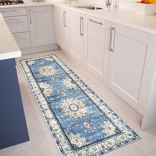 Miniatura 281 de Lahome Tapete tribal bohemio, pequeño, suave, antideslizante, lavable, de pelo corto, para piso en puerta, interior, entrada, baño, silla, Verde