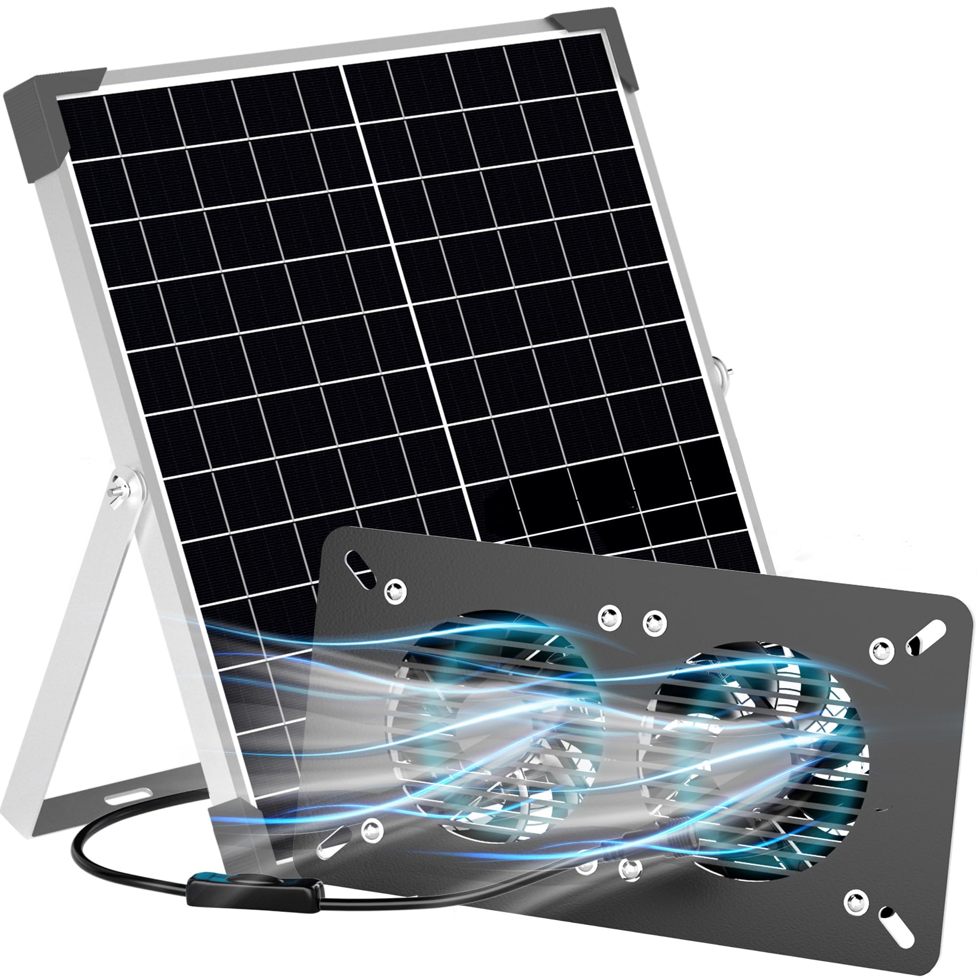 Solar Fan for Chicken Coop Outside 20W Solar Power Exhaust Fan for Outdoor with Solar Panel for Greenhouse Shed Pet Houses