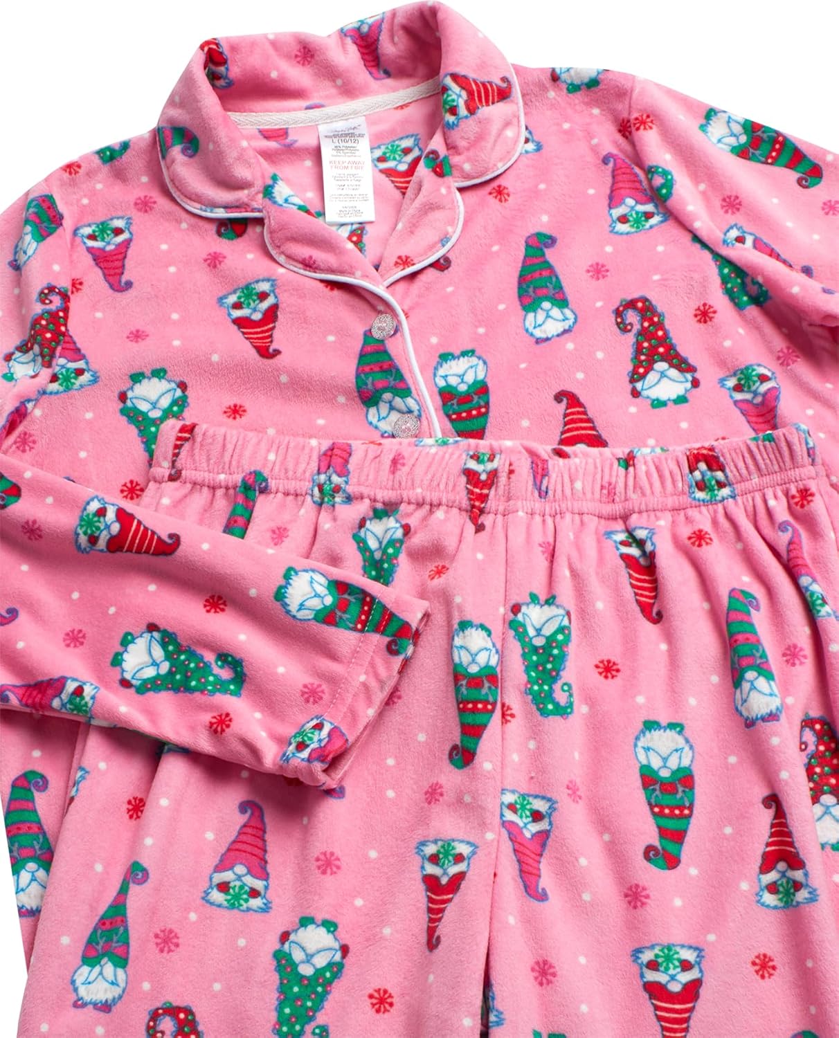 Rene Rofe Girls Pajama Set - 2 Piece Velour Long Sleeve Sleep Shirt and Pajama Pants - Holiday Sleepwear Set for Girls - Image 3