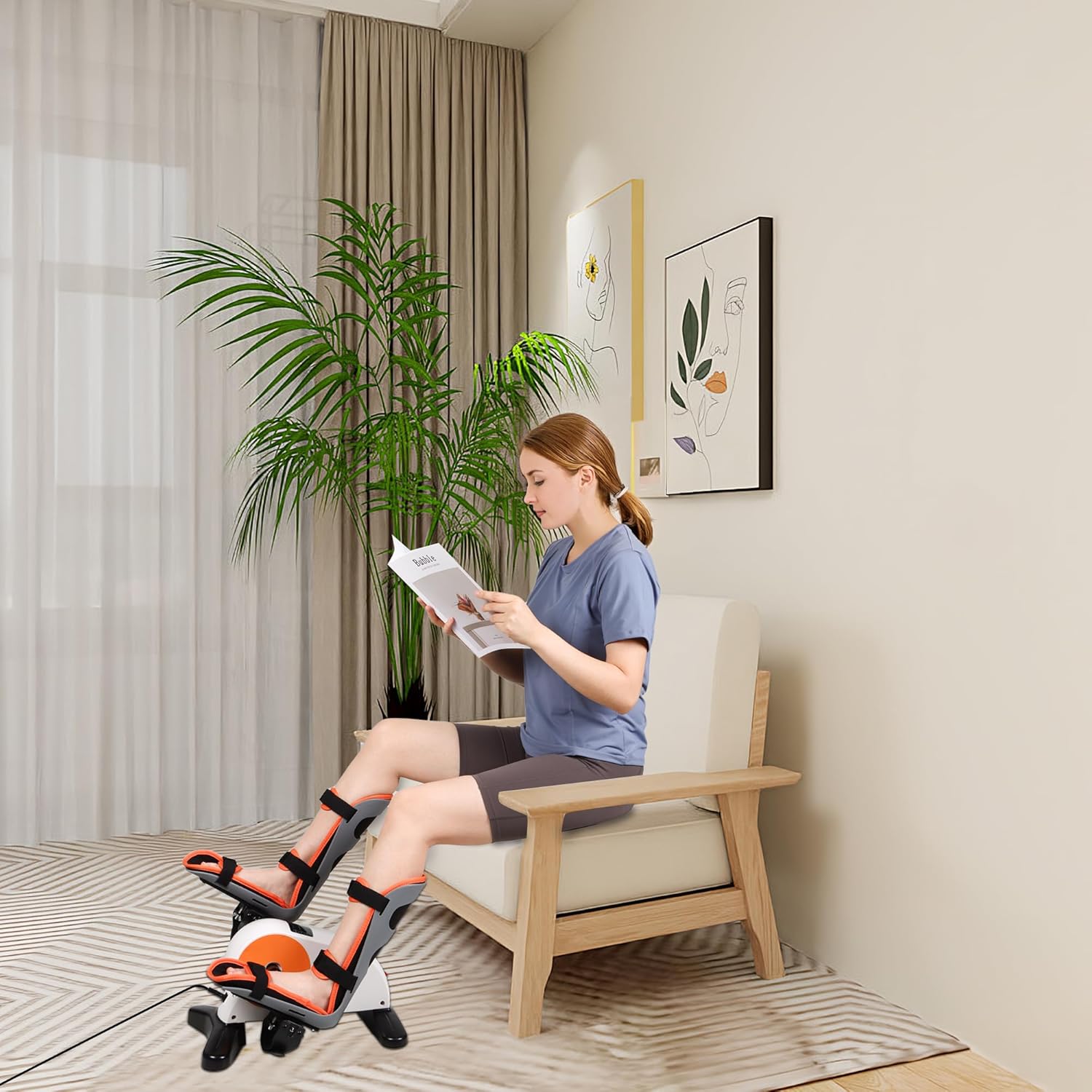 REAQER Electric Pedal Exerciser for Arms & Legs Electric Mini Exercise Bike with Leg Guards Foot Pedal Exerciser for Seniors Rehabilitation and Therapy with LCD Display, White