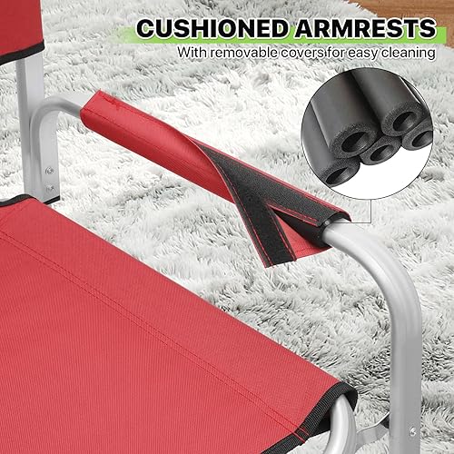 Miniatura 8 de Magshion Silla plegable de directores altos de 31 pulgadas de altura con mesa auxiliar, silla plegable portátil para artista de maquillaje, color