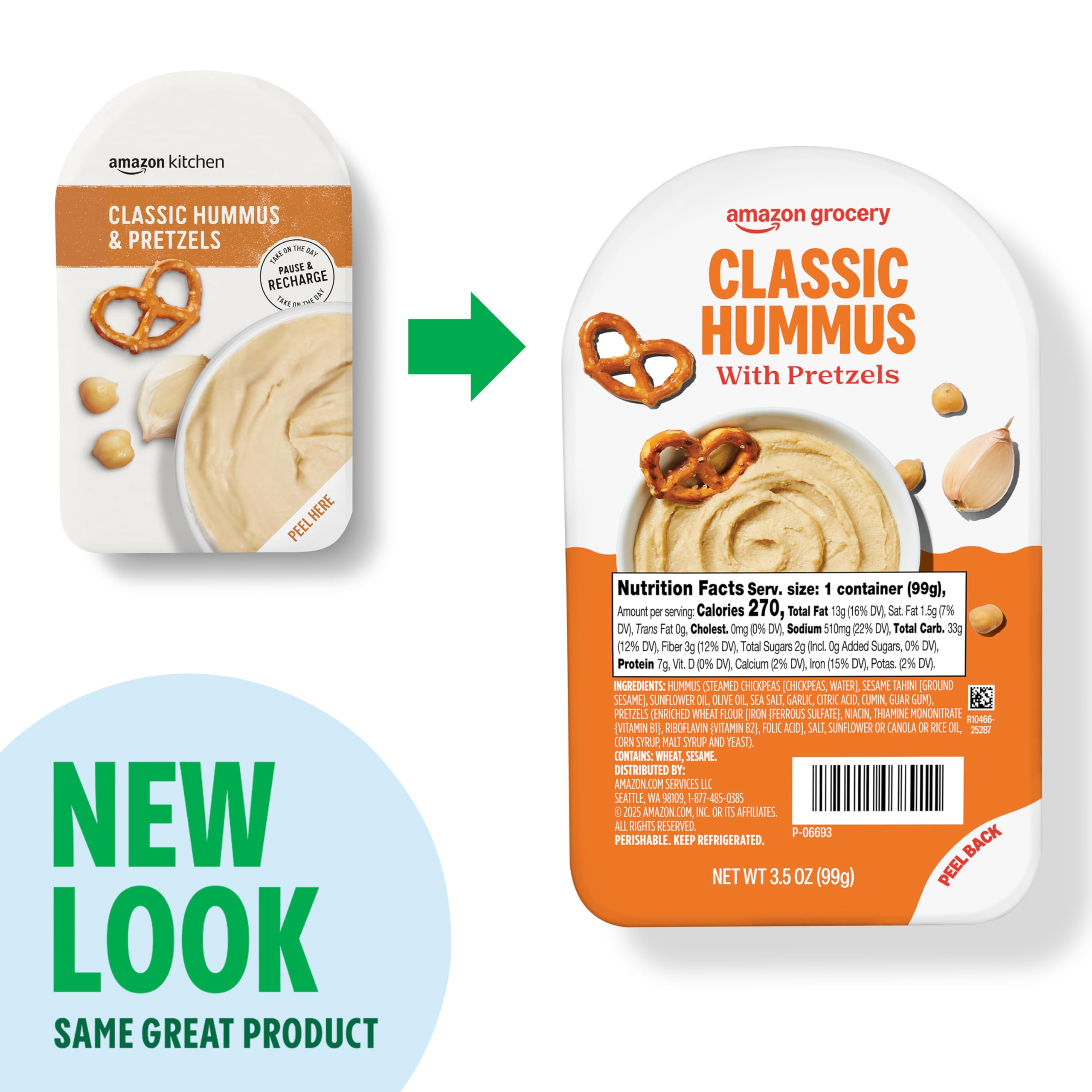 Amazon.com: Amazon Kitchen, Classic Hummus Snack Pack with