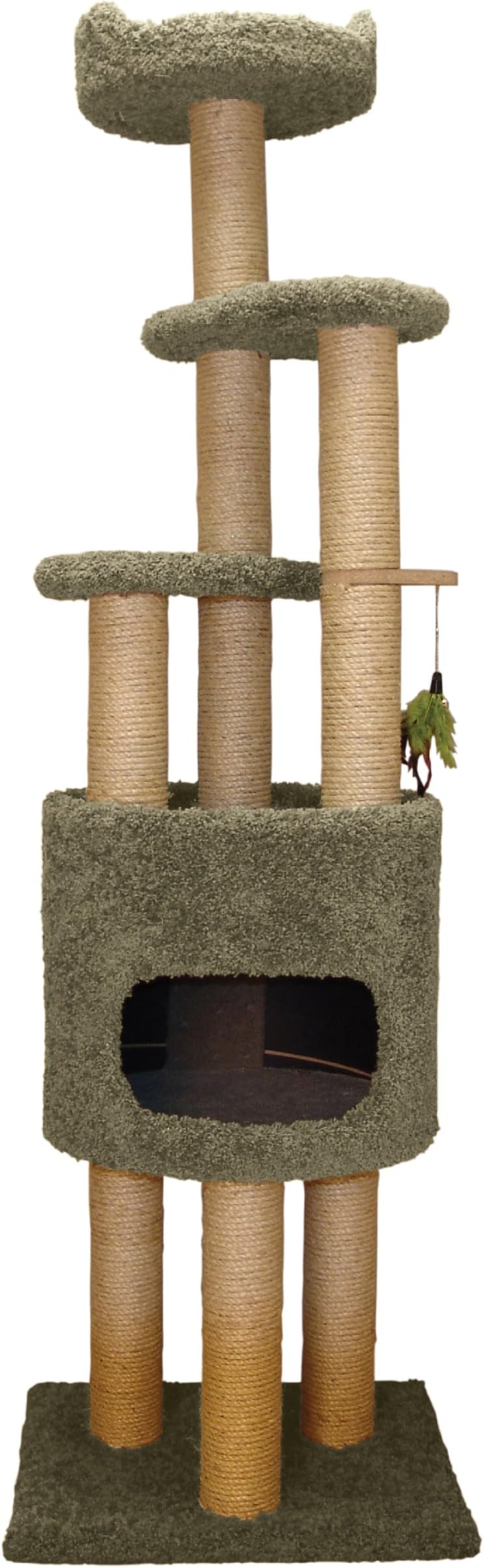 Classy Kitty 73" 5 Story Cat Tree with Condo and Sky Lookout Sage Green 21x22x73