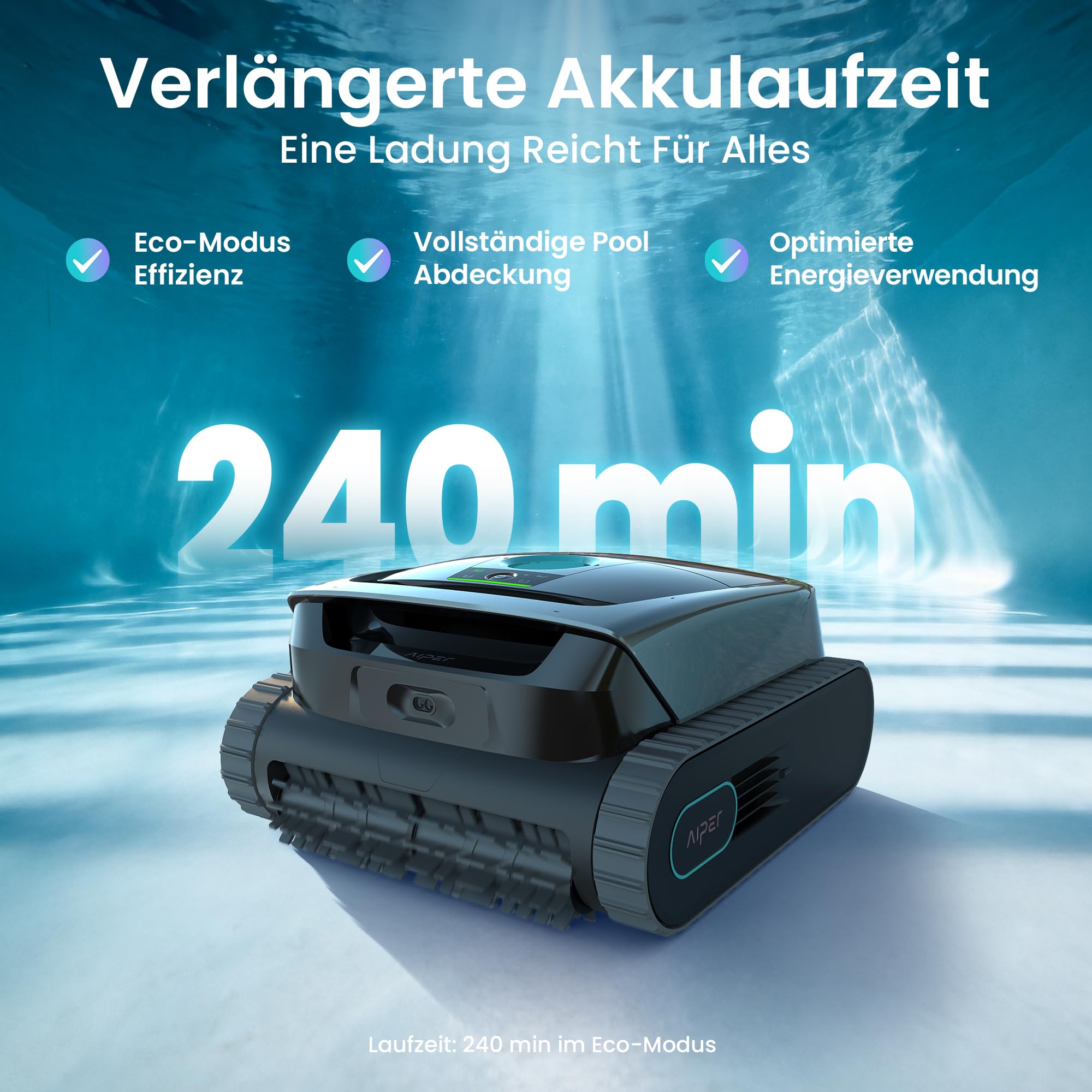 (2026 Neu) AIPER Scuba S3 Poolroboter Wand und Boden, Wasserlinien-Parkfunktion, Intelligente Sensor-Navigation, Leichter Poolsauger, Wasserlinienreinigung, Poolsauger für Einbau- und Aufstellpools