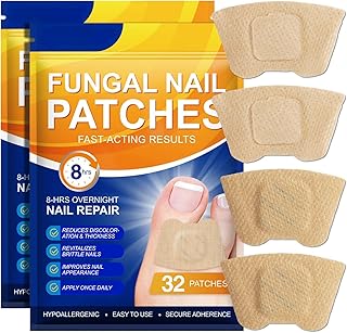 Fungal Nail Patches for Toenails 32Pcs, Nighttime Fungus Nail Patches Extra Strength, Improves Texture & Reduces Thickening, Overnight Toe Nail for Damaged Nails Foot Nails Repair and Care.(2pack)