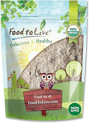 Food to Live Harina orgánica de trigo sarraceno de grano entero, 2 libras, sin OMG, Kosher, sin blanquear, sin bromar, sin enriquecer, molida en