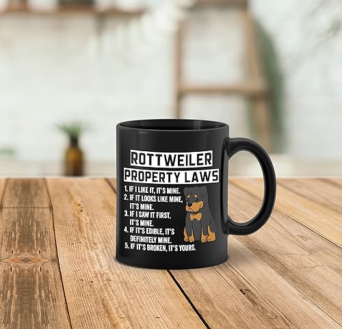 Miniatura 3 de Rottweiler Property Laws - Taza de cerámica de 11 onzas, divertida taza de té y café para perros Rottweiler, decoración de oficina para el hogar,