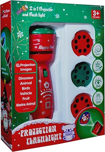 POKEKOALA Proyector de linterna de Navidad para niños 24 imágenes diferentes temáticas de Navidad linterna de juguete para luces de fiesta de
