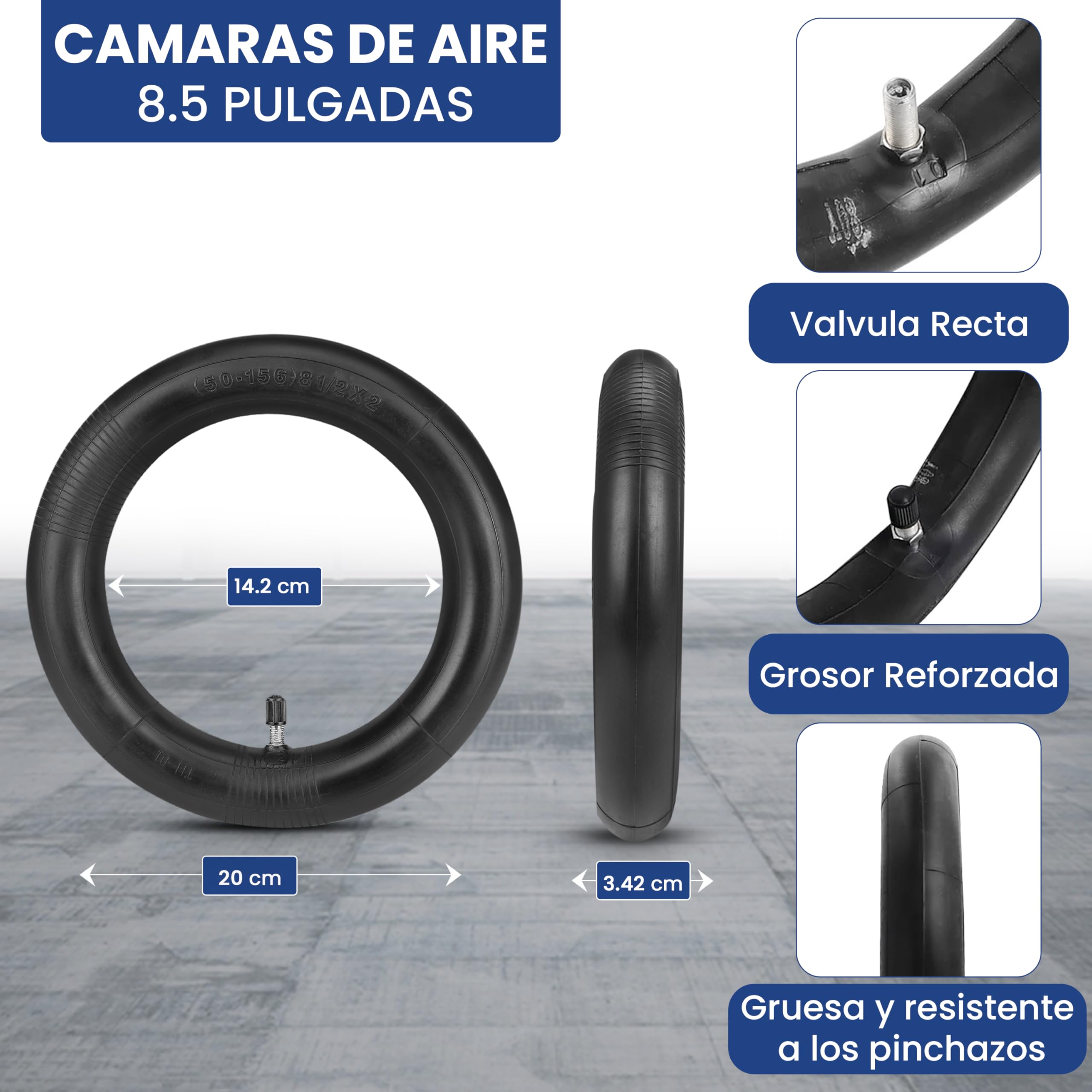 ANSENI Gomme Monopattino Xiaomi 8.5 pollici(8 1/2X2) Ruota 50/70-6.1,Copertone 20cm e Camera d´aria,Ruote di Ricambi per Monopattino Elettrico 8,5 Pollici per Scooter Xiaomi M365,Pro2,1S,Essential