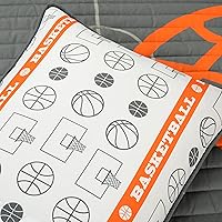 Vista 7 de Lush Decor Juego de edredón reversible de 5 piezas de juego de baloncesto, acogedor y suave, juego de ropa de cama con temática deportiva
