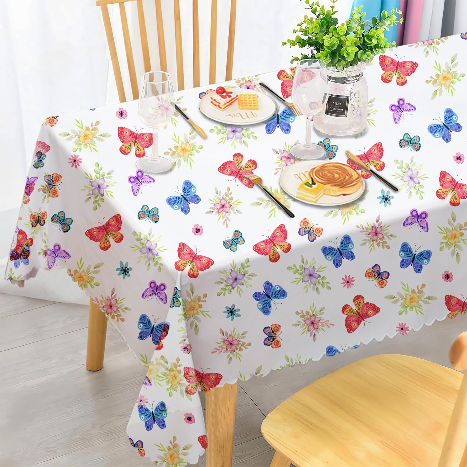 iEvery Tischdecke landhausstil Tischdecke Wasserdicht Anti-Falten Table Cloth für Küche, Esstisch, Couchtisch, Parteien, Abendessen