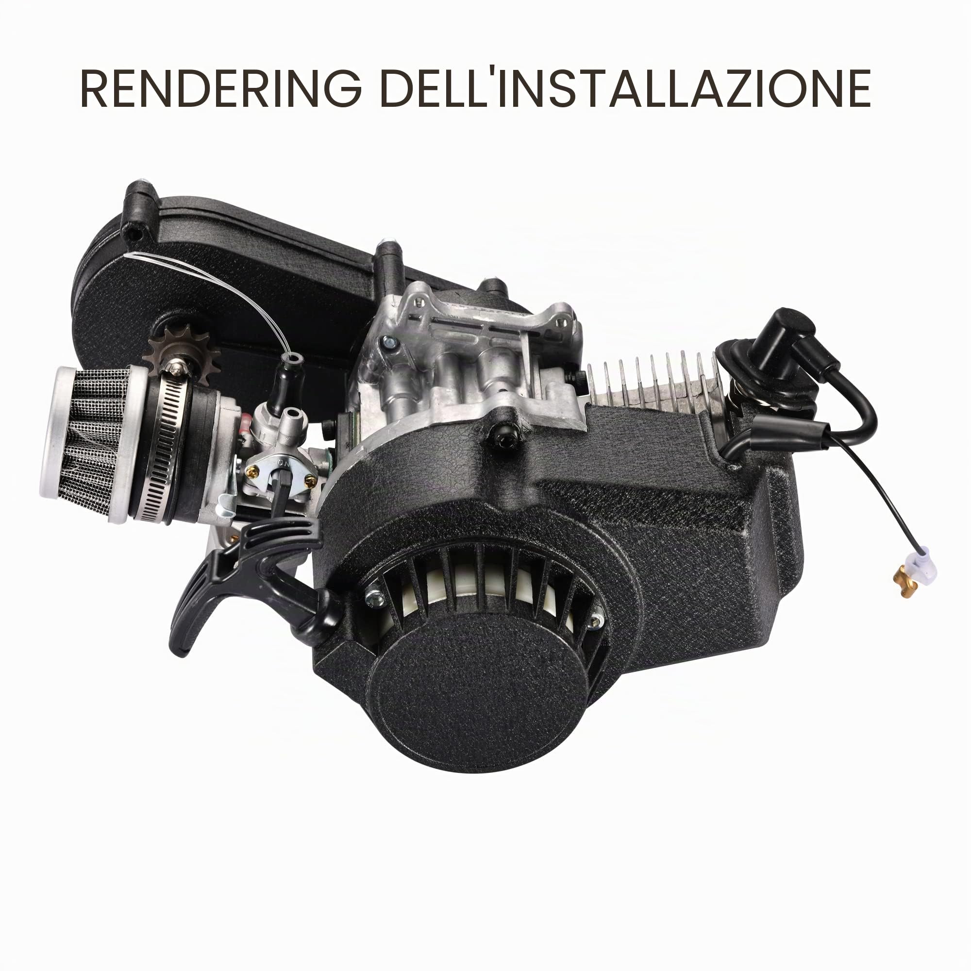 GOOFIT Nero Pull Start Ricoglio Sostituzione per 2 Stroke Recoil Starter Assembly Pocket Bike Dirt Bike