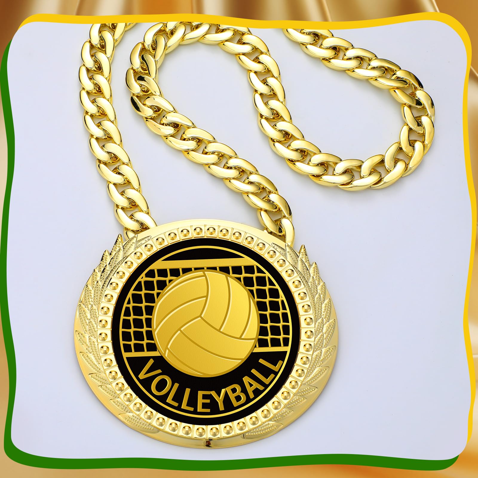 Tondiamo 3 cadenas deportivas para jugadores MVP de 6 pulgadas, medallas de campeón grandes para baloncesto, fútbol, béisbol, sóftbol, voleibol, medallas de jugadores más valiosos para premios de