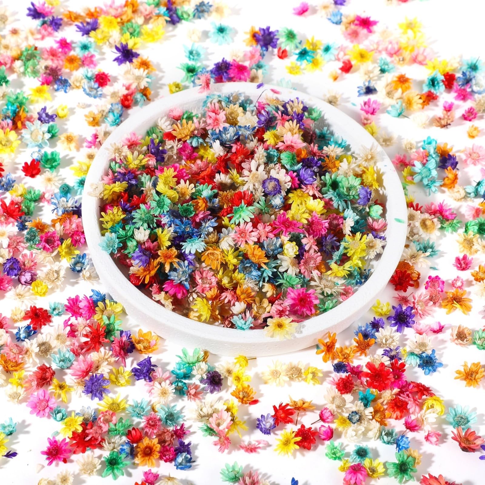 1420 PCS Mini Fleurs séchées en résine, Petites Fleurs séchées Naturelles pressées pour Bijoux, Boucles d’Oreilles, moules époxy, Fabrication de Bougies, Nail Art, déco et Loisirs créatifs