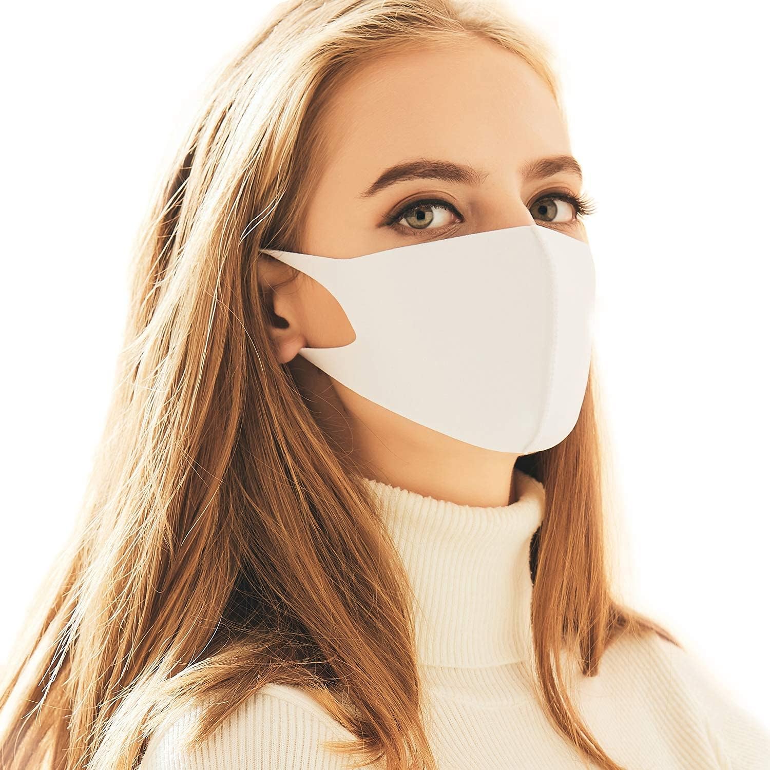 LOOKA | Protective Fashion Air Mask | Washable and Reusable | Comfortable | Logo White (Small Medium)