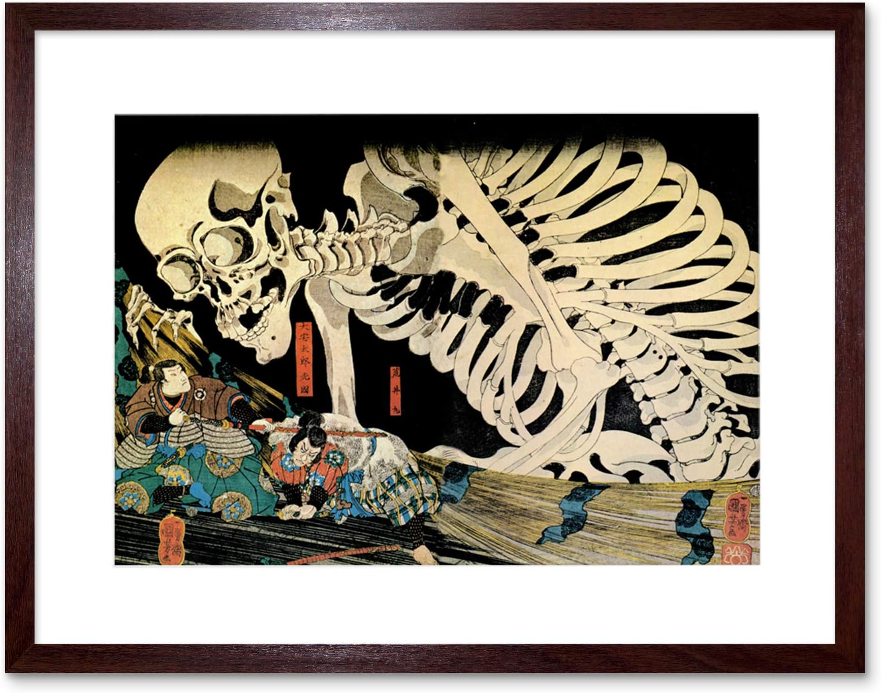 Wee Blue CooPainting Mitsukini Defies Skeleton Utagawa Kuniyoshi Framed Wall Art Print