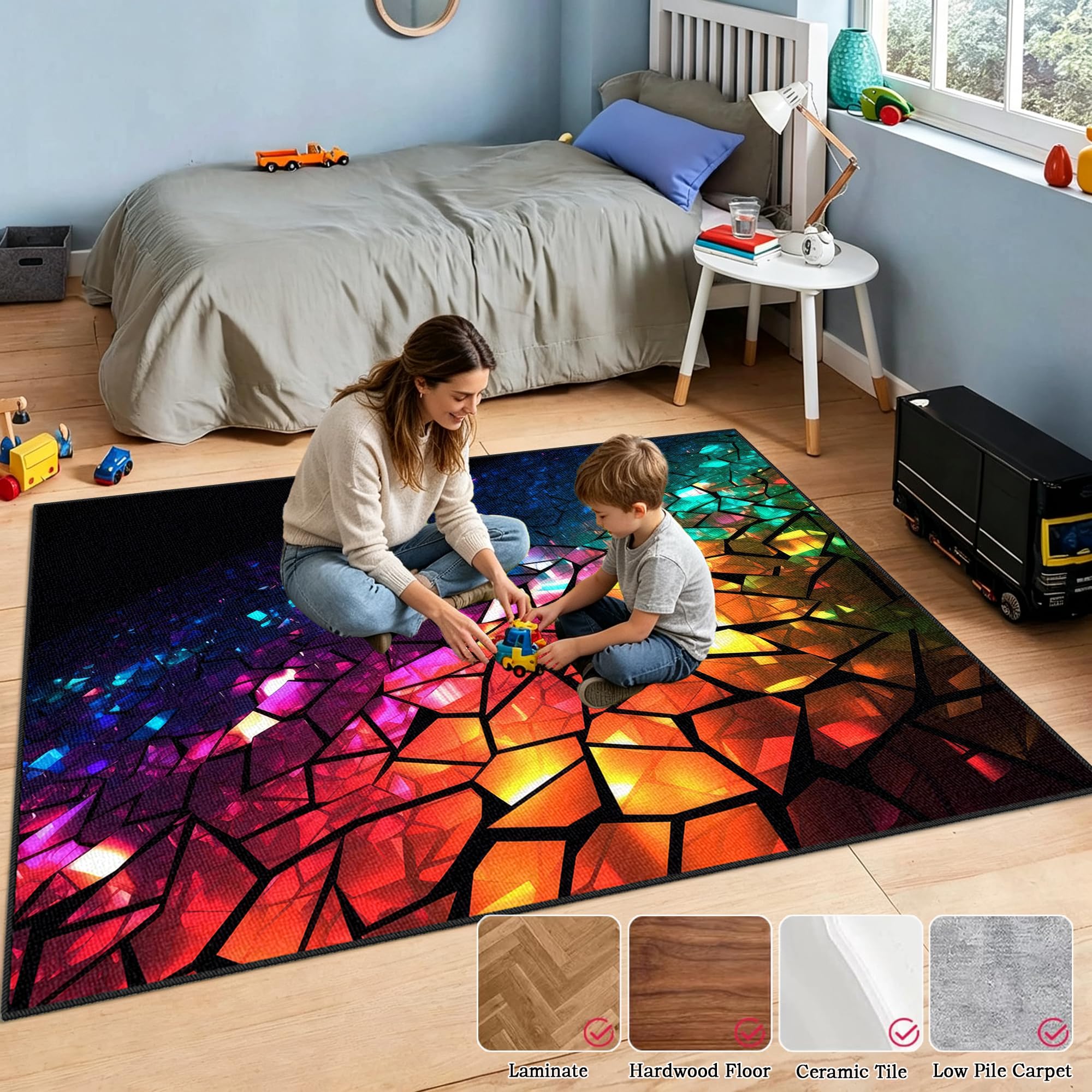Dywan do sypialni dla chłopców, 150 x 210 cm / 59,06 x 82,68 cala mata podłogowa na twardą podłogę, mata do gier na krzesło, mata pod krzesło, mata do salonu dla graczy