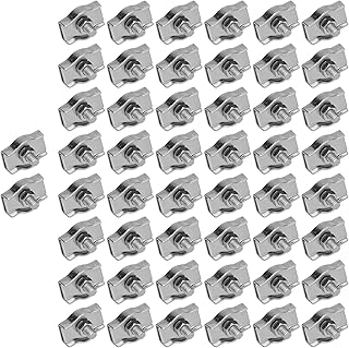 Wire Rope Clips, Rope Clamp Stainless Steel Cable Clamps Simple Grip Caliper Single Locking Device Adjustable Cable Clamp(50pcs M2)